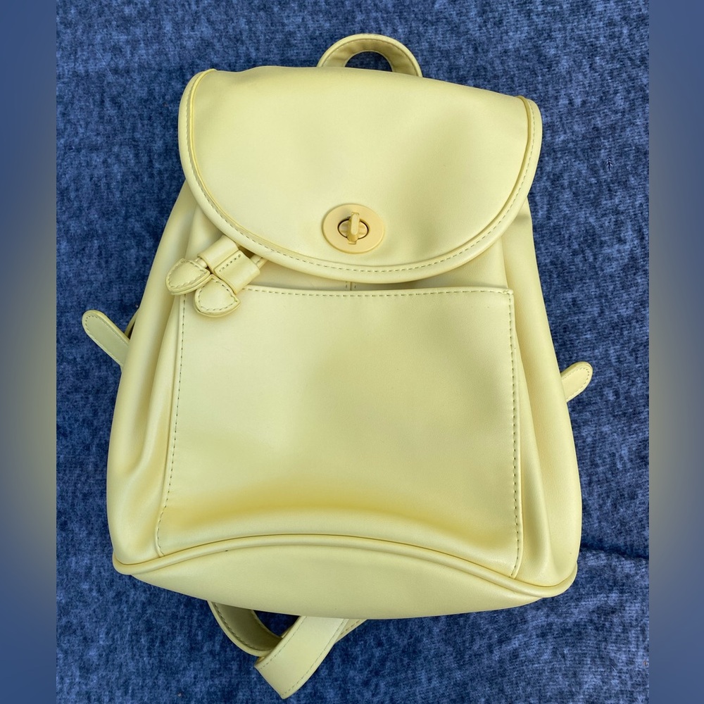 Urban Outfitters Yellow Mini Backpack Bag Purse Banana Lightweight Faux Leather